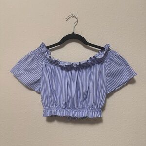 Zara striped off shoulder top